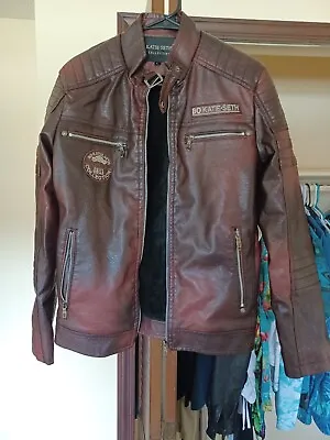 Katie Seth Faux Leather Mens Motorcycle Jacket • $45