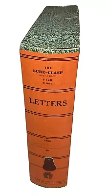 Vintage Orange Sure-Clasp File C 967 Letters Holder Box Tv-show Movie Prop • $72.85