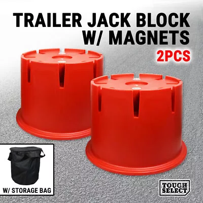 2x Trailer Jack Block W/ Magnets Canopy Caravan Stand Stabilizer Leg Support • $89.96