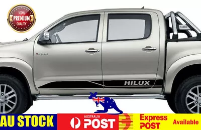 Side Skirt Decal Stickers For Toyota Hilux 4WD Twin Cabs A70 (Black) 1 Pair • $63.25