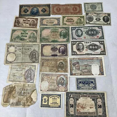 Lot Of 21 Vintage Foreign Banknotes World Paper Money Currency Circulated • $49.99