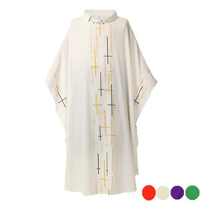 Medieval Retro Ethnic Men Robe Cross Printed Religion Robes Gilded Monk Clothing • $33.99