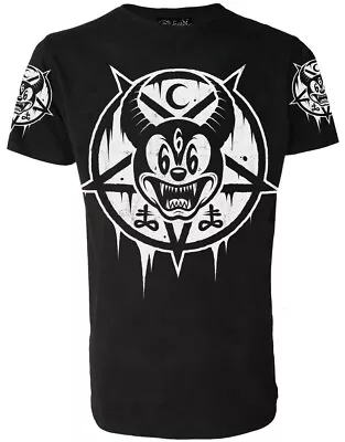 Mickey 666 - T-Shirt Gothic Satanic Demonic Mouse Evil Cult Pentagram Darkside • £18.50