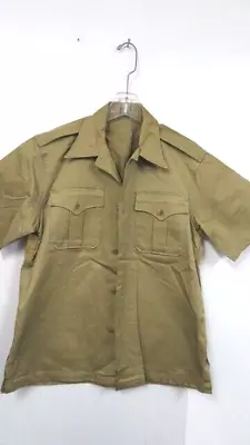 Vintage Boy Scout BSA UNIFORM SHIRT  Men Medium  Short Sleeve Tan Sewn Patches • $9.99