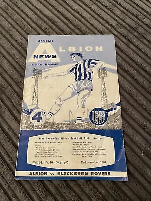 1963 West Brom Albion Wba V Blackburn Rovers Division 1 League Programme • £3
