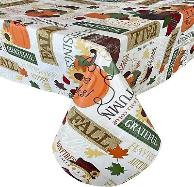 Newbridge Fall Hayride And Happy Scarecrow Thanksgiving Vinyl Tablecloth • $15.99