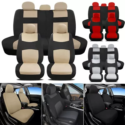 Car Seat Covers Polyester Full Set 5-Seats Front Rear Chair Protector For TOYOTA • $16.90