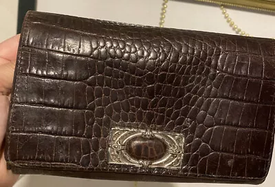 BRIGHTON Thick Leather  MGPPB Moc. Crocodile Purse Lg. WALLET Organizer Clutch  • $56.99