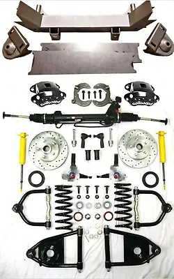 Chevy Truck Mustang II Power Front End Suspension Stock Kit + Wilwood Calipers • $1695.87