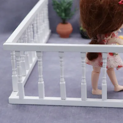 Dollhouse Miniature 1/12 Scale White Railing Wooden Fence Accessories DIY • $11.69