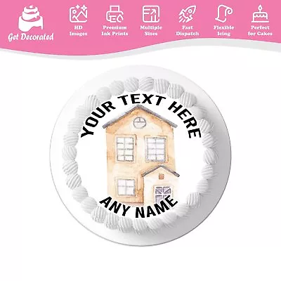 Pink New House Buyer Personalised Cake Icing Topper Edible Cupcake Decoration • £3.99