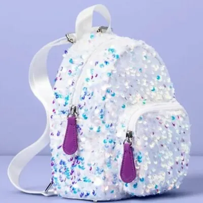 New Girls' White Sequin Mini Backpack • $12