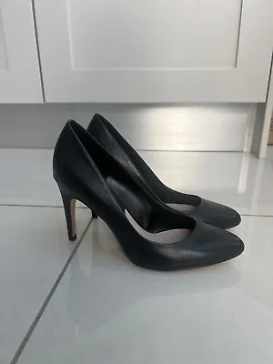 Zara Basic Collection Ladies Black Leather High Heeled Court Shoes Size 40 • £25