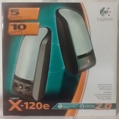 Logitech X-120e Stereo Desktop Multimedia Speakers - Black/Grey Boxed *NEW 2005* • $19.95