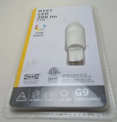 RYET LED 200 Im 2.4 W G9m LED1549G2 Bulb 503.647.30 IKEA Brand-NEW Sealed • $10.99