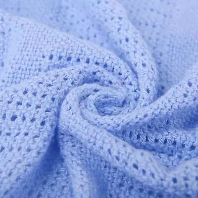 £24.99 • Buy Blue Cellular Blanket Cotton Soft Cozy Pram/Trave Cot/CotBed/Single/Double/King.