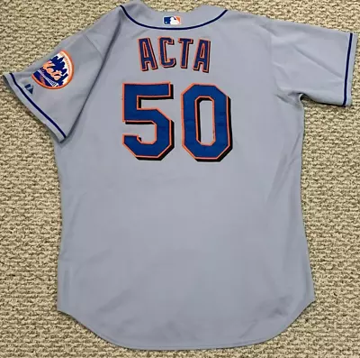 ACTA Size 46 #50 2010 New York Mets Game Used Jersey Road Gray Worn • $99.99