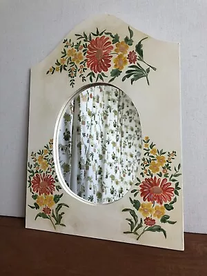 Lovely Vintage-style Handmade And Handpainted Mirror. Flowers • £12.50