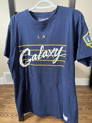 LA Galaxy Soccer Mitchell & Ness Cotton T Shirt Tee Blue Sz L • $15