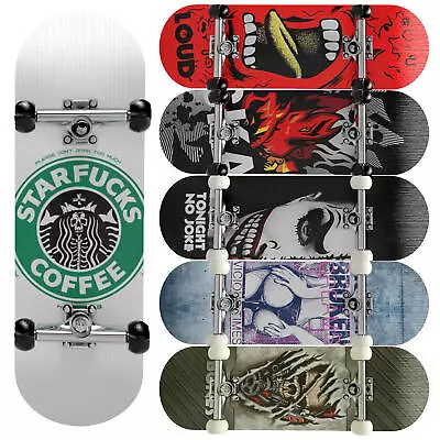 Finger SkateBoard Wooden Fingerboard Toy Professional Stents Finger Skate Set • $14.89