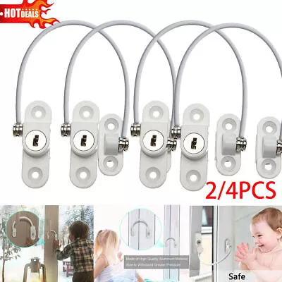 2/4X Window Door Restrictor Child Baby Safety Security Lock Cable Catch Wire UK • £6.99