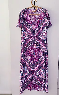 $79.99 • Buy ARNHEM Azalea Maxi Dress Sz 12 Pink Floral Paisley Print Button Front