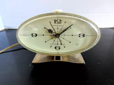 Vtg GE General Electric Model 7381K Oval Pedestal Desk Clock Atomic MCM Mid Cent • $60