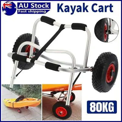 Kayak Trolley Carrier Cart Wheel Collapsible Foldable Aluminium Canoe 80kg New • $52.89