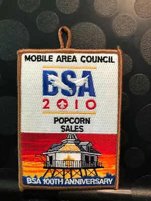 BSA MOBILE AREA COUNCIL 2010 POPCORN SALES 100th ANN PATCH • $7.28