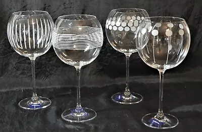 Set Of 4 Mikasa Cheers Too Balloon Goblets Wine Glasses 24.5 Oz 9  Etched New • $25
