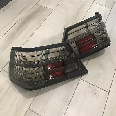 Mercedes W124 Taillights Rear HELLA Black Smoked Tail Lights Without Reflectors • $349