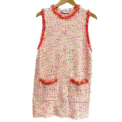 $28.90 • Buy ZARA Fluorescent Tweed Confetti Sleeveless Retro Sweater Mini Dress Women's S