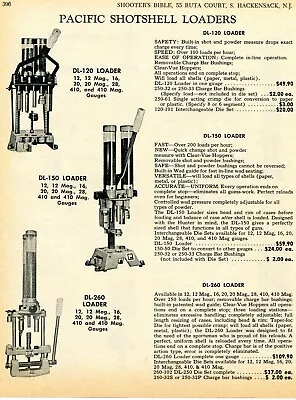 1968 Print Ad Of Pacific Shotshell Loader Reloading Tools DL-120 DL-150 DL-260 • $9.99