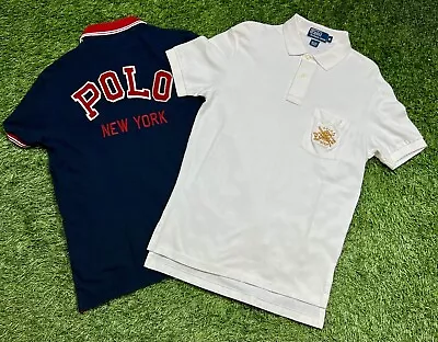 Lot Of 2 Polo Ralph Lauren New York Madison Ave Polo Shirt Men's M • $26.99