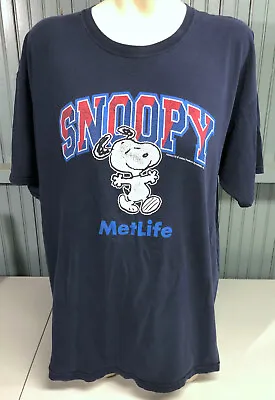 Vintage Snoopy Peanuts Met Life XL Beat Up Mens T-Shirt AS IS  • $12.69