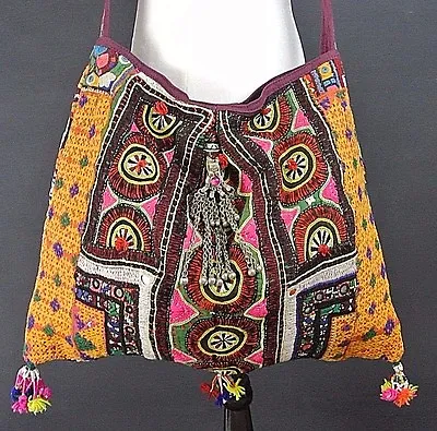 Vintage Bohemian Large Shoulder Bag Vegan Banjara Hippie Bohemian Patchwork  • $111.30