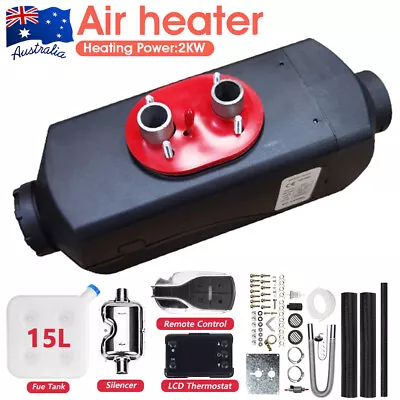 Diesel Air Heater 12V 2KW 15Tank LCD Display Remote Thermostat Caravan Motorhome • $119.99