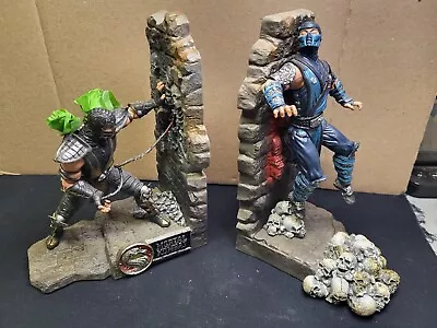 Mortal Kombat Action Figurine Bookends Sub Zero And Scorpion Good Condition • $79.99