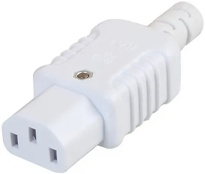 Plug Rewireable Iec White Socket C13 Cold For Power Kettle Lead Pc Lcd Plasma Tv • £2.99