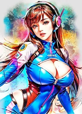 D.Va Superstar Model /Diva   1/5 ACEO Art Print Card By.Marci • $4.99