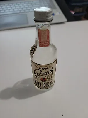 Vintage 1960s Don Cossack Vodka 1/10 Pint Miniature Bottle Empty 4.5   • $4.99