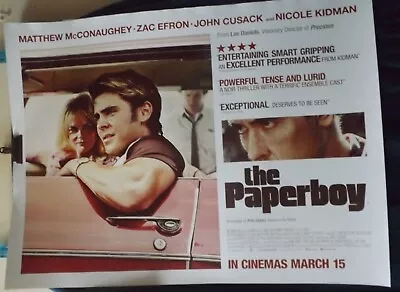 The Paperboy - Matthew Mcconaughey Zac Efron Original Quad Cinema Poster • £7.99