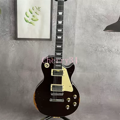 Relic Wine Red 60s LP Standard Electric Guitar 2 Humbuckers Chrome Hardware • $262