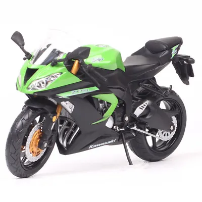 Green Automaxx 1/12 Scale Kawasaki Ninja ZX-6R ZX6R Bike Motorcycle Toy Model • £31.74