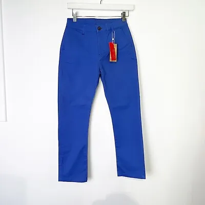 £12.99 • Buy Kid 1234 Boy's Blue Cotton Chino Skinny Trousers Size 11-12 Years 150cm New