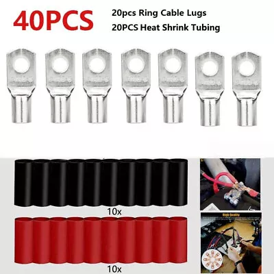 20PCS 1/4  Gauge 4 AWG Copper Wire Lugs Battery Cable Ends Terminal Connectors • $8.99