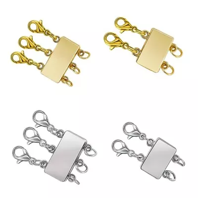 2/3 Strands Lock Clasp Multi Strands Lock Necklaces Bracelet Connectors • £5.47