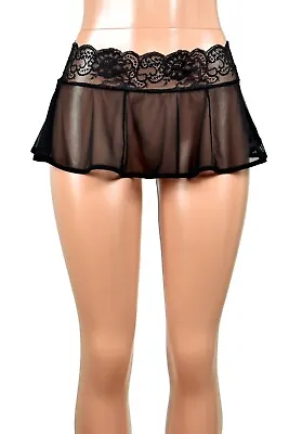 $32 • Buy Sheer Black Mesh Micro Mini Skirt XS S M L XL 2XL 3XL Plus Size Goth Lingerie