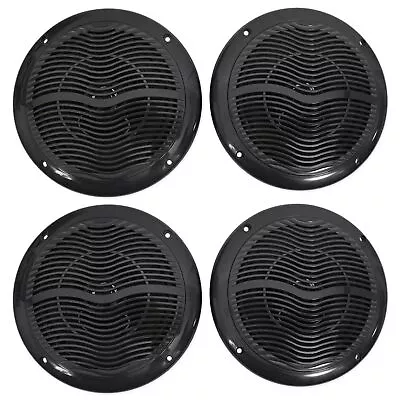 (4) Rockville RMC65B 6.5  1200 Watt Waterproof Marine Boat Speakers 2-Way Black • $74.95