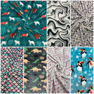 £11.40 • Buy Cuddle Fleece Fabric Warm Super Soft Patterned Colourful Jumper Blanket Material